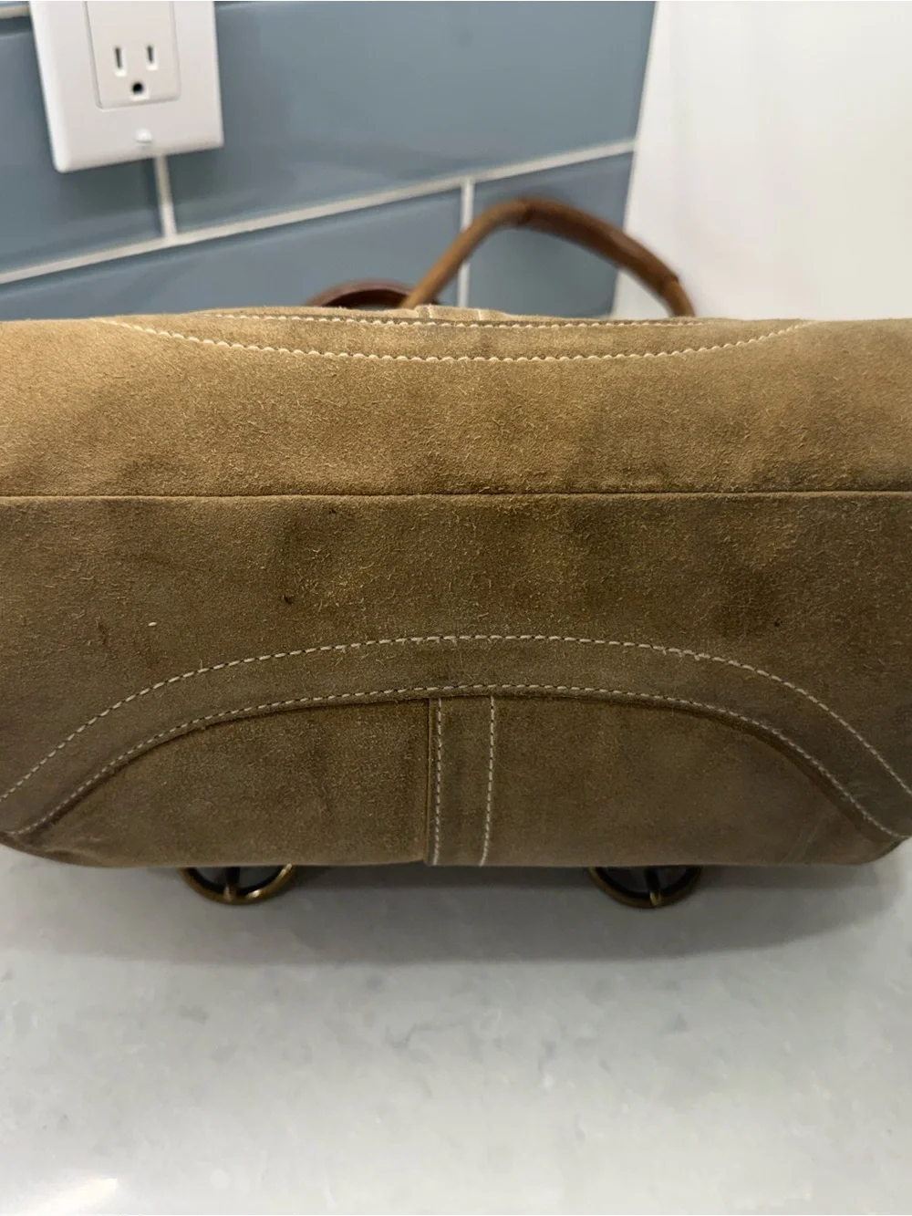 Coach Vintage SoHo Hamptons Suede Flap Satchel F04S-9674 Tan